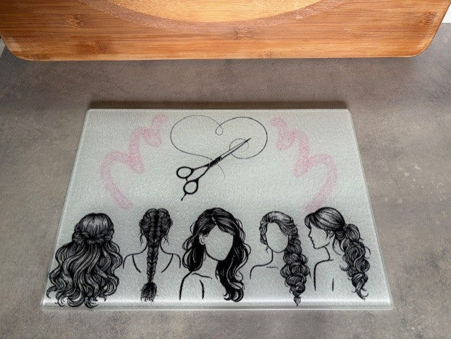 hair styles on make up desk saver