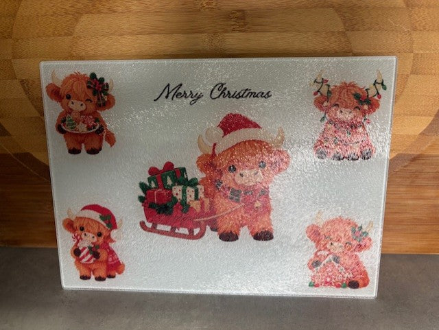 highland cow worktop saver/chopping board