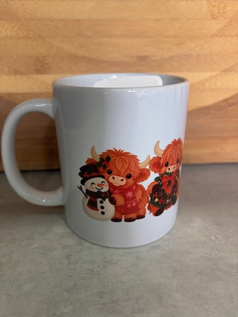 Highland Cows Christmas Mug