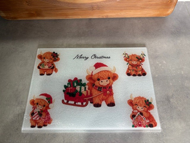 highland cow worktop saver/chopping board