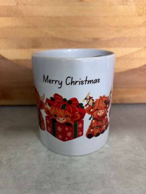 Highland Cows Christmas Mug