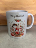 Snowman Couple in a Snow Globe Christmas Mug