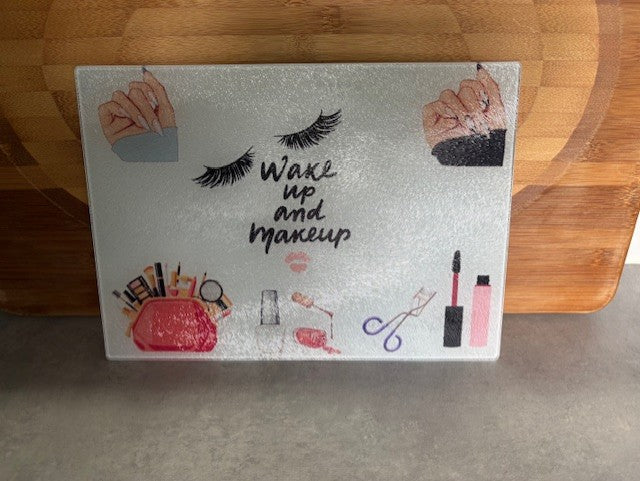wake up and make up desk saver